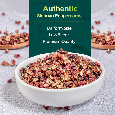 Soeos Premium Szechuan Peppercorns, 4oz(113g), Authentic Sichuan Red Peppercorn, Numbing and Tingle Effect, Less Seeds, Strong Flavor, Essential f...