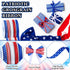 5 Rolls 100 Yards Patriotic Wired Ribbon Red White and Blue Ribbon Star and Striped Grosgrain Ribbon for DIY Craft 4th of July Independence Day Me...