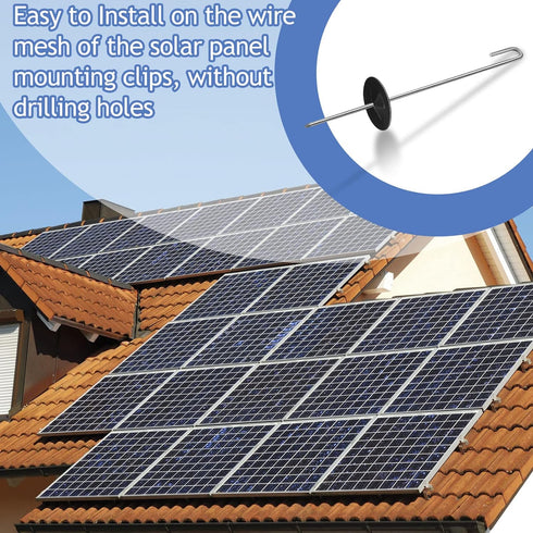 Solar Panel Guard Clips Animal Guard Fastener Clips Solar Panel Animal Guard Roll Kit Stainless Steel Fastener Clips for Solar Panel Bird Wire Pig...
