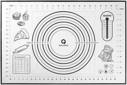 Silicone Baking Mat Extra Large, Pastry Mat with Measurement, Kitchen Counter Mat for Pie Crust, Pizza and Cookies - BPA Free Oven Liner/Kneading ...