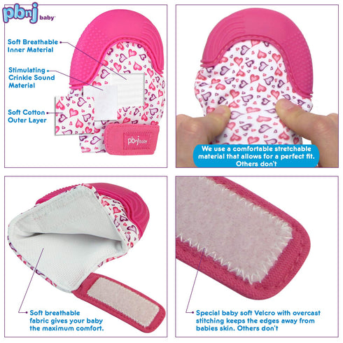 Silicone Infant Teething Mitten Teether Glove Mitt Toy - ABC 2pk...
