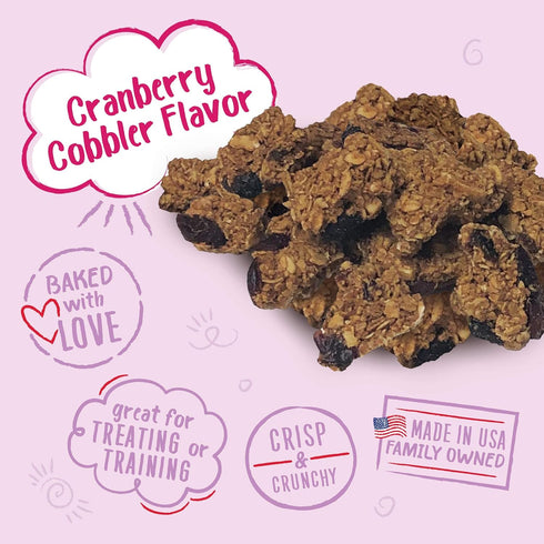 Charlee Bear Bearnola Bites Dog Treats, Cranberry Cobbler Flavor, 8oz...