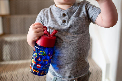Simple Modern Sesame Street Kids Water Bottle Plastic BPA-Free Tritan Cup with Leak Proof Straw Lid | Reusable and Durable for Toddlers, Boys | Su...