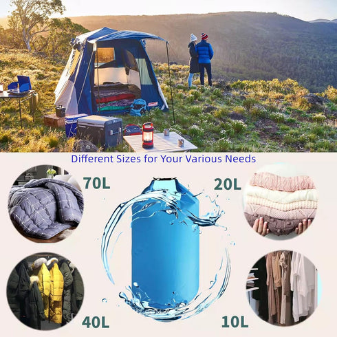 10L/20L/40L/70LWaterproof Dry Bag, Lightweight Canoe Bags Storage Bags,Dry Sacks Waterproof Bags for Kayaking Rafting Boating Hiking Camping Trave...