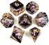 Joylord Sharp Edge Resin Dice Set for Dungeons and Dragons | Liquid Core & Gold Foil Design | Handcrafted Polyhedral DND Dice | RPG D and D Role P...
