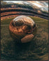 Posterizer 1 pcs-golden soccer football ball through fish eye lens-Sports & Hobby Art Gifts for sports fans Decor for Home & Office- unframed wall...