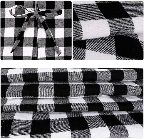 yuboo Buffalo Christmas Tree Skirt, 48 Inches White and Black Checked Ornaments for Farmhouse Buffalo Plaid Christmas Decor...