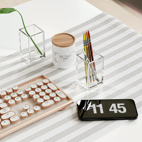 MaxGear Pen Holder 2 Pack Clear Acrylic Pencil Holder for Desk, Pen Cups for Desk Supplies Holders, Acrylic Cup Holder for Toothbrush, Straw, Make...