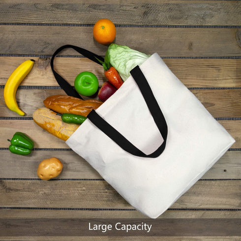 TOPDesign 2-Pack Canvas Tote Bags with Magnetic Snap, Reusable Grocery Shopping Bags, DIY Your Creative Designs...
