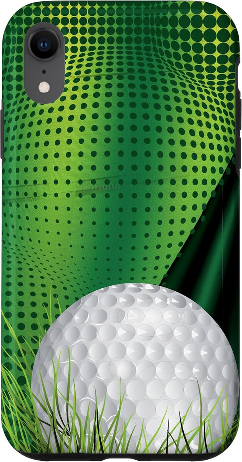 iPhone XR Golf Ball Phone Case Gift with Green Abstract Background Case...