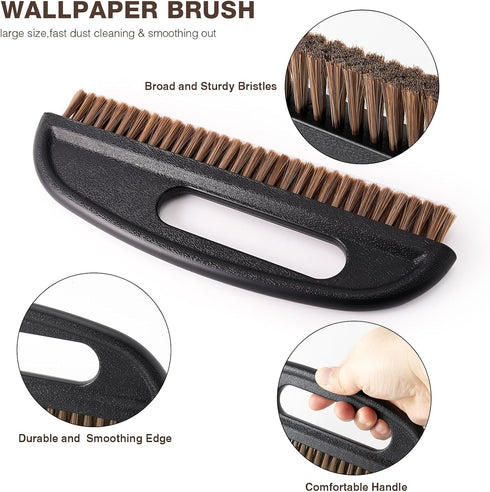 Gomake Wallpaper Smoothing Tool Wallpaper Brush Tools Kit with Felt Squeegee Craft Precision Knife for Paper Peel and Stick Wallpaper Car Wrap Vin...