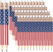50Pcs Independence Day Pencil with Erasers American Flag Short Writing Pencils Red White Blue Patriotic Half Pencils for 4th of July School Office...