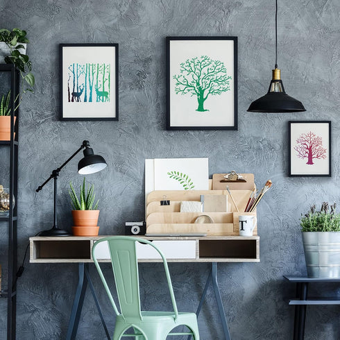 8 Pieces Reusable Tree Stencils Aspen Trees Stencils Reversed Branches Stencils Painting Tree Template Plastic Drawing Stencils for Canvas Wood Wa...