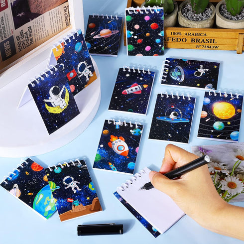 HOBBY HORSE 24 Pieces Outer Space Mini Spiral Notepad Solar System Mini Notebook in 12 Designs for Outer Space Party Favors, 3.54 x 2.36 Inch...