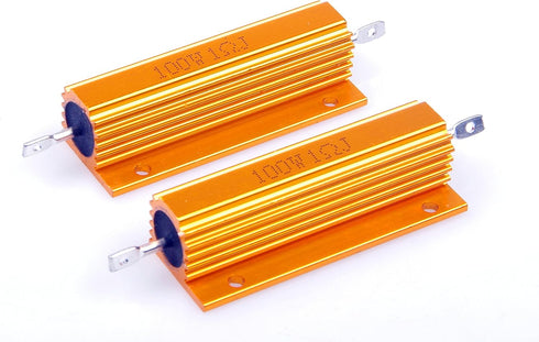 100 Watt 1 Ohm 5% Electronic Aluminium Shell Resistors Gold Wirewound Resistor (Pack of 2)...