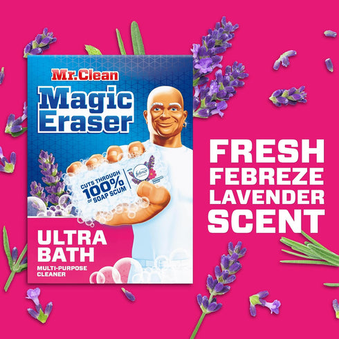Mr. Clean Magic Eraser Ultra Bath Multi Purpose Cleaner for Bathroom, Soap Scum Remover for Shower, 5ct...