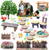 Fairy Garden Accessories, Fairies Welcome Garden Kit, 48pcs Miniature Fairy Garden Ornament for Christmas Decoration Fairy Garden Potted Plant Des...