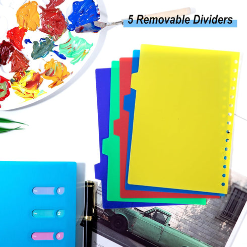 Yoment 5 Subject Notebook College Ruled Spiral Notebook 5x7 with Removable Dividers 270 Pages Notebooks for Work Multi Subject Notebook with 5 Tab...