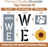 Large Stencils for Painting on Wood Reusable, Welcome Stencil, Daisy Sunflower Stencil and Other Wood Stencils, Wood Craft Supplies for Spring Por...