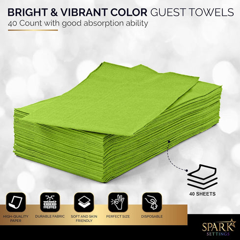 Dinner Napkins Disposable Guest Towels, Kiwi Beverage Napkins Soft and Absorbent Paper Napkins Dinner Size for Party, Wedding, 8” x 4.5” 2 Ply Par...