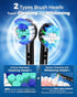 Rotating Electric Toothbrush for Adults with 8 Brush Heads (2 Types), 4 Modes Deep Clean Electric Toothbrush with Rechargeable Power and 2 Min Sma...