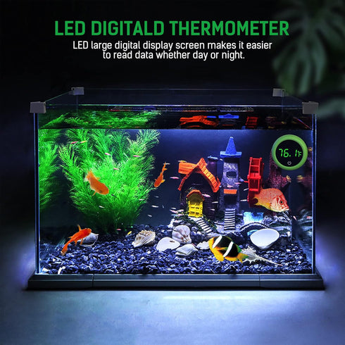 Fish Tank Thermometer, PAIZOO LED Aquarium Thermometer Digital Accurate Temperature Gauge, Stick-on Digital Thermometers Aquarium Accessories Suit...