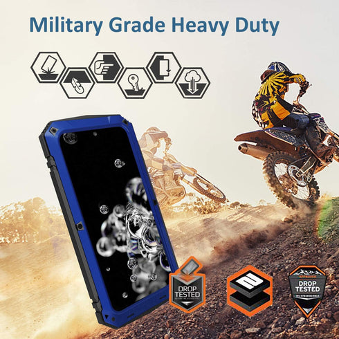 Samsung S20 Ultra case with Screen Protector Camera Lens Protector S20 Ultra Military Metal Silicone Rugged Hybrid Stand Waterproof Cover for Outd...