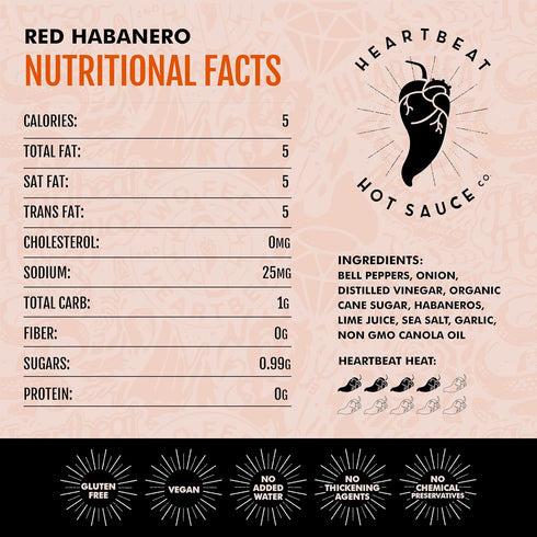 Heartbeat Hot Sauce Co. | Red Habanero, 6 oz....