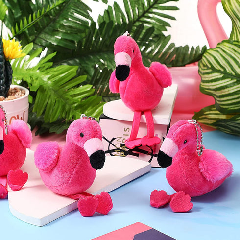 Skylety 6 Pieces Mini Flamingo Stuffed Animal Plush Toys 5 Inch Flamingo Party Favors Valentine Day Gift Pink Flamingo Hanging Ornaments Keychain ...