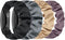 4Pcs Women Men Scrunchie Elastic Braided Solo Loop Stretchy Straps Nylon SportBand Wristband For Inspire 3 2 HR Ace 3 2 Bands (Medium, Black+Grey+...