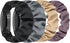 4Pcs Women Men Scrunchie Elastic Braided Solo Loop Stretchy Straps Nylon SportBand Wristband For Inspire 3 2 HR Ace 3 2 Bands (Medium, Black+Grey+...