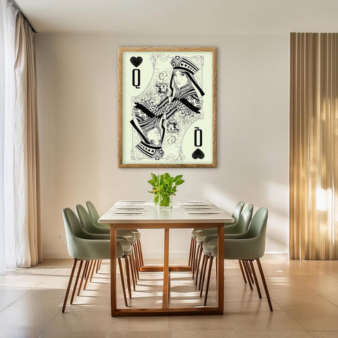 Posterizer 1 pcs-black and white queen of hearts bar card print-Miscellaneous-Sports & Hobby Art-Decor for Game Room or Man Cave- unframed wall ar...