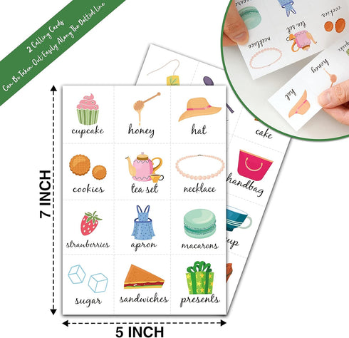 Tea Party Bingo Game, Party Games with 24 Players, Family Activities, Bingo Cards for Party Supplies, Party Favors Gifts for Young Adults - tea04...