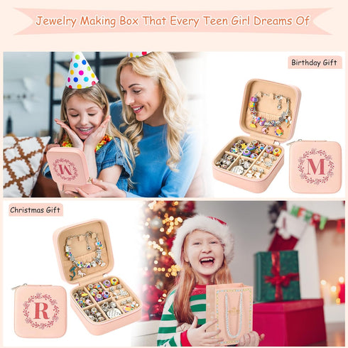 Charm Bracelet Making Kit for Girls 3-12, Kids Jewelry Making Kit 66Pcs Jewelry Kits for Girls Ages 8-12 Jewelry Maker Craft Necklace Birthday Chr...