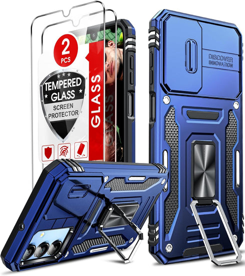 LeYi for Galaxy A15 5G Case: Samsung A15 Case and Screen Protector & Magnetic Metal Mount Stand, Rugged Slide Cover & Shock Proof Military-Grade f...