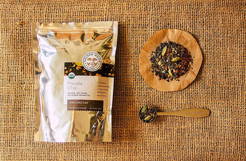 Golden Moon Tea Organic Masala Chai Black Tea - Pure & Authentic Blend - Loose Leaf, Non-GMO - Half Pound (96 Servings)...