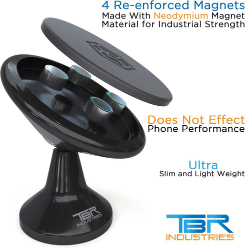 Universal Magnetic Cell Phone Dash Mount Best Magnet Technology for iPhone X/ 8 Plus/ 7 Plus/ 6s Plus/Samsung Galaxy S9 Plus/Note 8/ S8 Plus/ S7/ ...