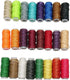 24 Colors Waxed Thread, Leather Sewing Thread,Hand Stitching Thread for Hand Sewing Leather and Bookbinding, 13Yards Per Color...