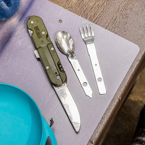 ASR Outdoor 6 in 1 Camping Utensil Camp Kitchen Multi-Tool with Carrying Case and Bottle Opener...