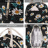 EurCross Women's Lunch Bags for Work with Chic Floral Daisy Pattern,Canvas Stylish and Insulated Black Lunch Tote Bento box Bag Carrier of On-the-...