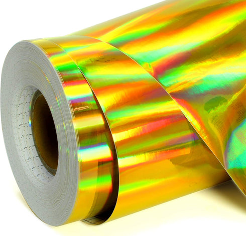 VViViD Golden Holographic Chrome DECO65 Permanent Adhesive Craft Vinyl (12" x 6ft)...