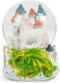 Elanze Designs Castle Unicorn with Green Dragon Tabletop Figurine Decoration 100MM Sturdy Glitter Water Wind Up Musical Snow Globe Plays Tune You ...