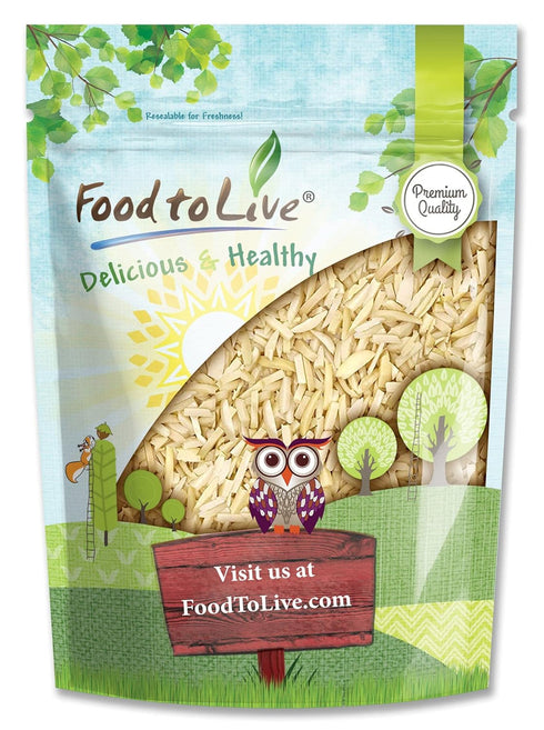 Food to Live - Blanched Slivered Almonds, 8 Ounces Chopped Raw Blanched Almonds, Unsalted, Vegan, Keto, Kosher, Bulk. High in Protein, Vitamin E, ...