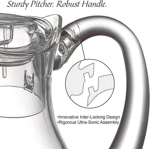 Amazing Abby - Droply - Plastic Pitcher (64 oz, 2 Quart), Clear Water Pitcher with Lid, Fridge Jug, BPA-Free, Shatter-Proof, Great for Iced Tea, S...