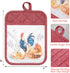 Pot Holders Set of 3 Silicone Printing Non Slip Heat Resistant, Yarm-Dyed Hot Pads Cotton Home Kitchen Cooking Barbecue Microwave Women Men Machin...