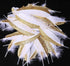 BABEYOND 42 Pcs 1920s Gatsby Gold Dipped Feather Natural Décor Glitter Feather for 20s Party Decoration Wedding Decoration (White & Gold)...