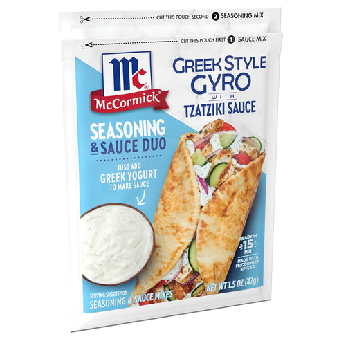 McCormick Greek Style Gyro Seasoning with Tzatziki Sauce Mix, 1.5 oz (Pack of 6)...