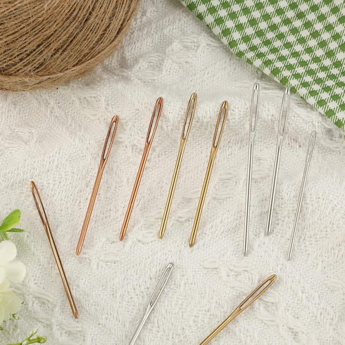 16pcs Large-Eye Blunt Needles, 7cm/2.75inch Yarn Knitting Needles Tapestry Sewing Needles Wool Hand Metal Sewing Knitting Needles for Crochet Proj...