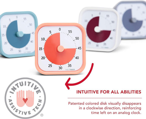TIME TIMER Home MOD - 60 Minute Kids Visual Timer Home Edition - For Homeschool Supplies Study Tool, Timer for Kids Desk, Office Desk and Meetings...