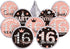 Zonon 504 Pieces Sweet 16 Birthday Party Favors Stickers Mini Kisses Candy Stickers Sweet Sixteen Round Chocolate Candy Wrappers for 16th Birthday...